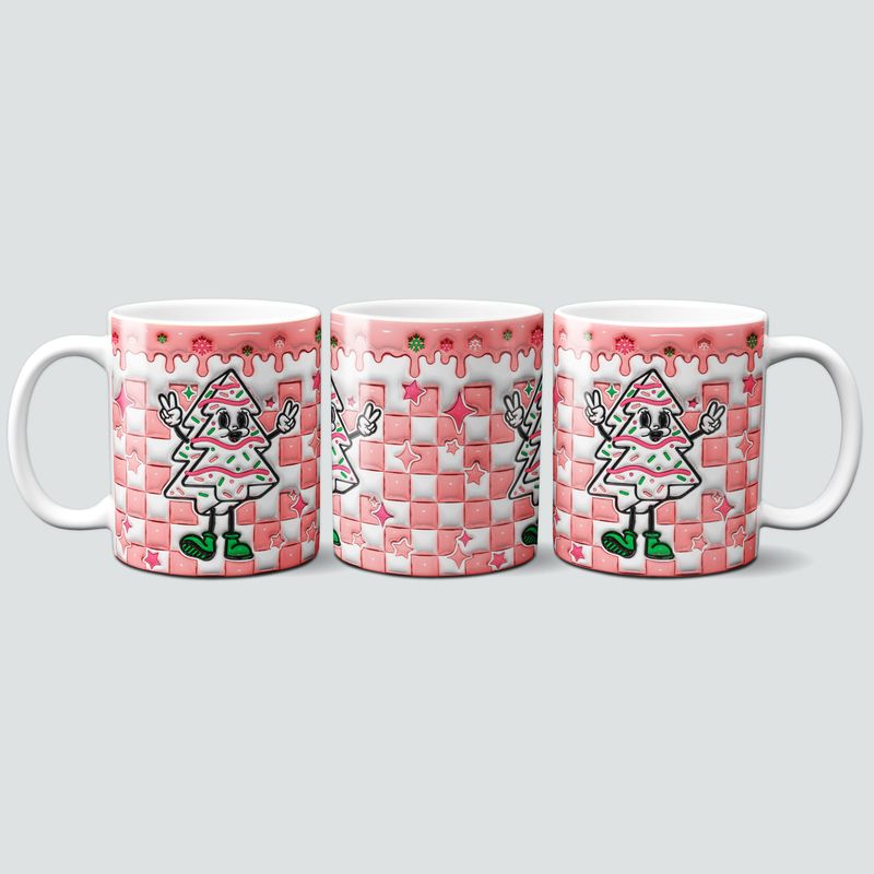Tasse mit buntem Weihnachtsbaum im 3D Design