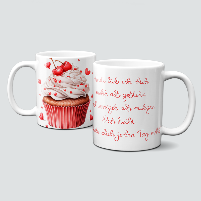 Tasse mit zuckersüßem Cupcake