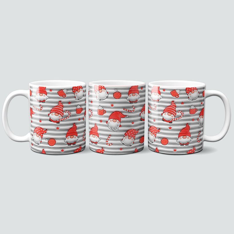 Tasse mit Weihnachtsmänner im 3D Design
