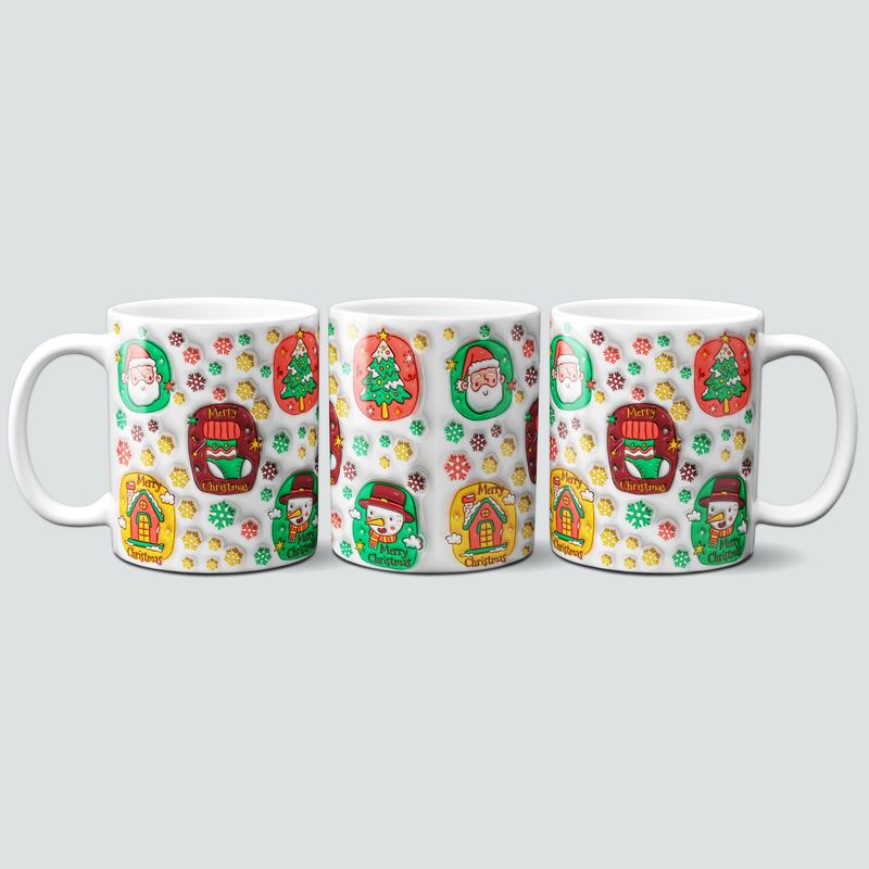 Tasse mit Weihnachtsmotiven im 3D Design