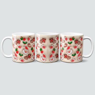 Tasse mit leckeren Weihnachtsmotiven im 3D Design
