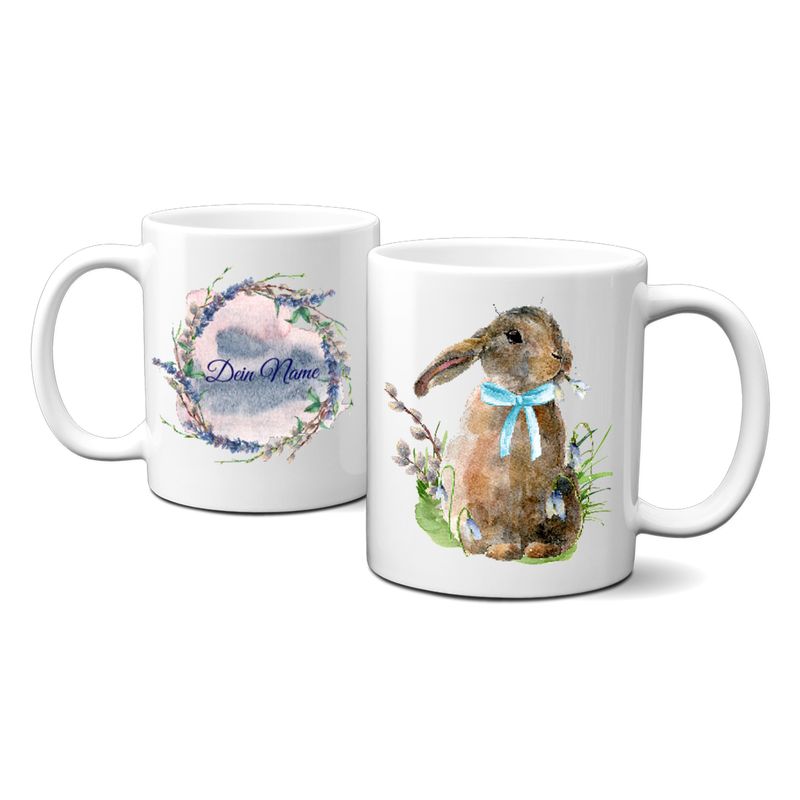 personalisierte Tasse mit Osterhäschen für Jungs