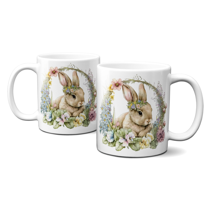 Ostertasse - Häschen mit Blümchen
