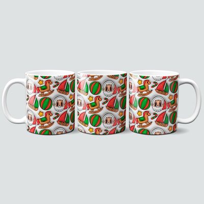 Tasse mit Weihnachtsmotiven im 3D Design