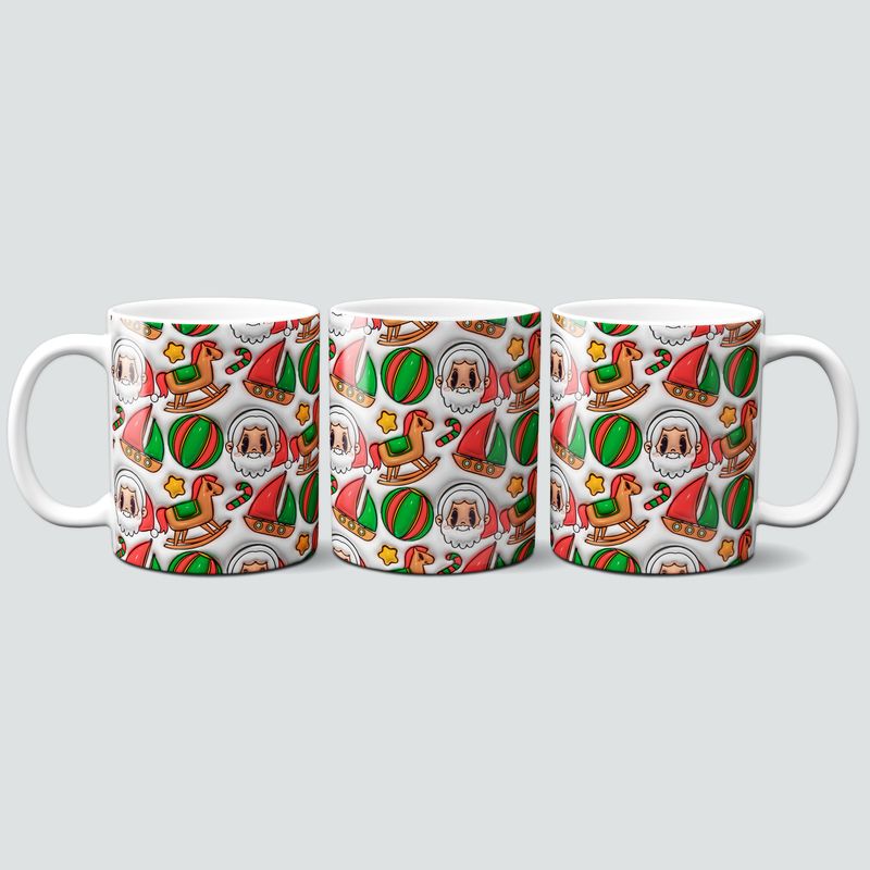 Tasse mit Weihnachtsmotiven im 3D Design