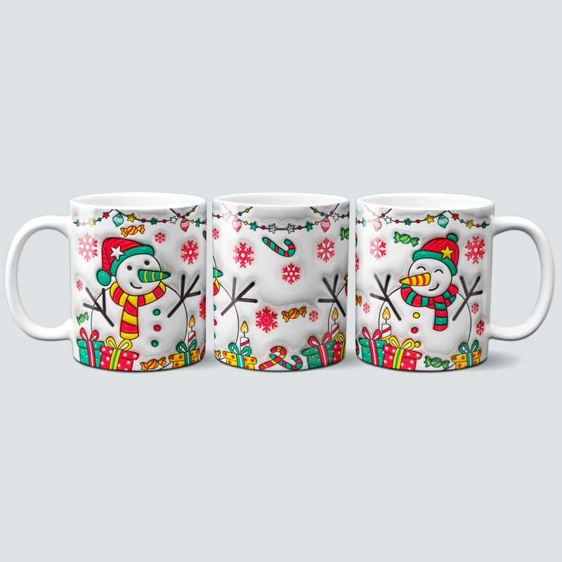 Tasse mit Schneemann im 3D Design