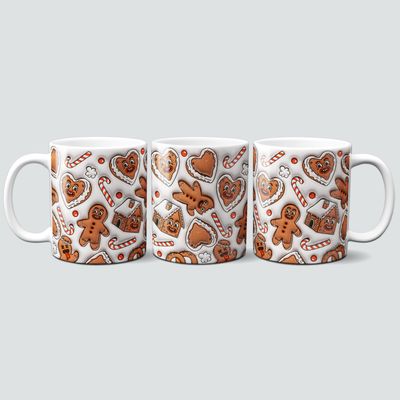 Tasse mit Lebkuchen und Keksen im 3D Design