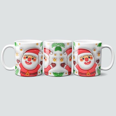Tasse mit Weihnachtsmann im 3D Design