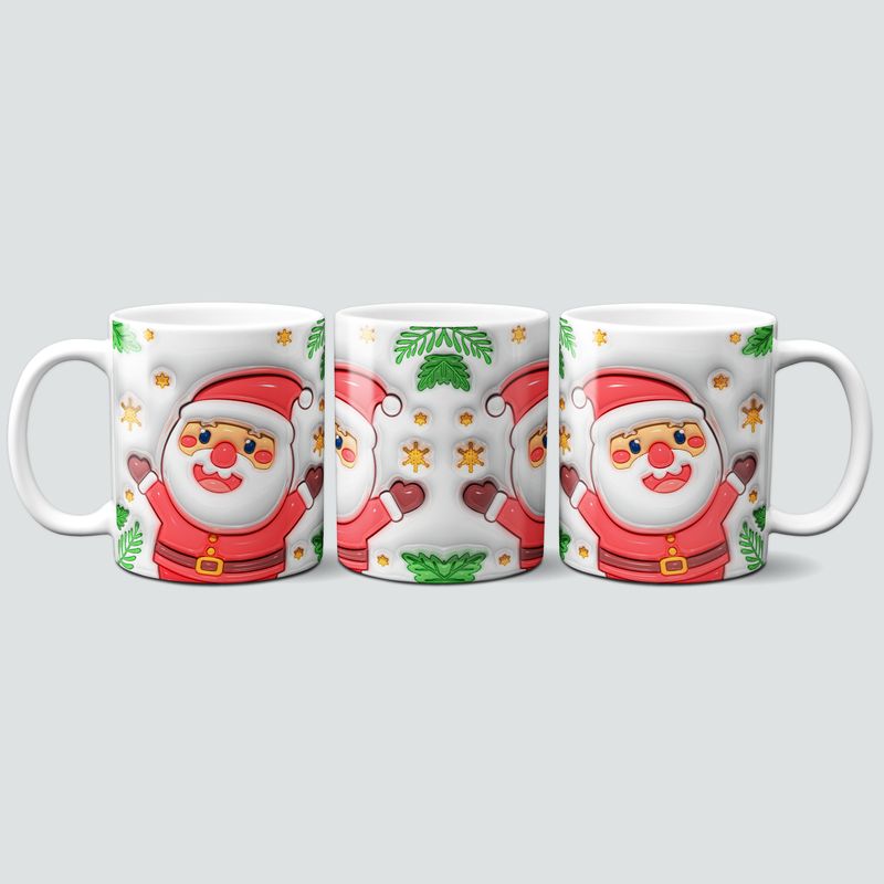 Tasse mit Weihnachtsmann im 3D Design