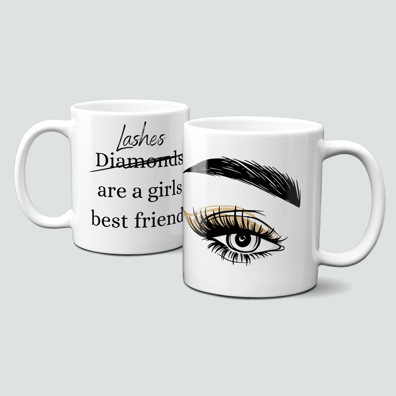 Tasse mit Spruch - Lashes are a girls best friend