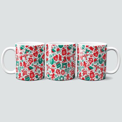 Tasse mit Weihnachtsmotiven im 3D Design Tasse mit Weihnachtsmotiven im 3D Design