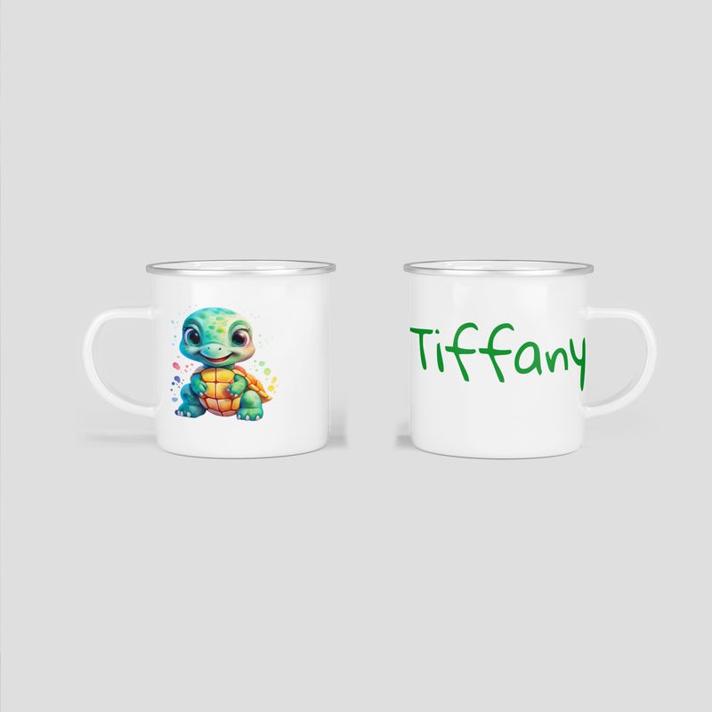 personalisierte Tasse mit putziger Schildkröte / Turtle
