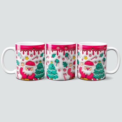 Tasse mit Weihnachtsmann im 3D Design