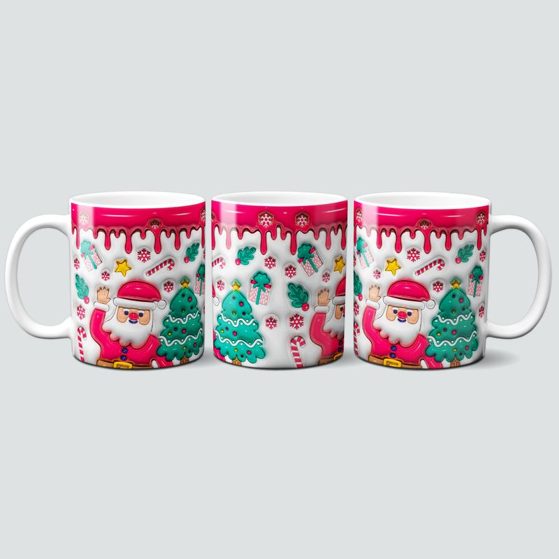 Tasse mit Weihnachtsmann im 3D Design