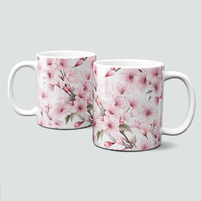 Tasse mit Blumen - zarte Kirschblüten