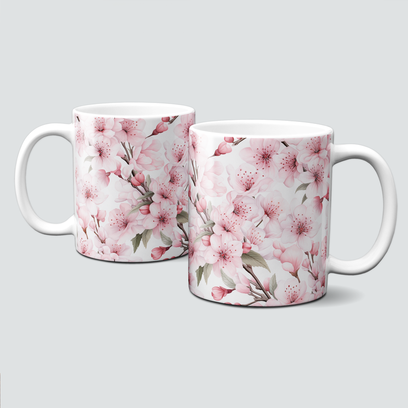 Tasse mit Blumen - zarte Kirschblüten