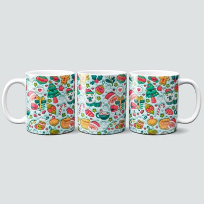 Tasse im bunten weihnachtlichen 3D Design