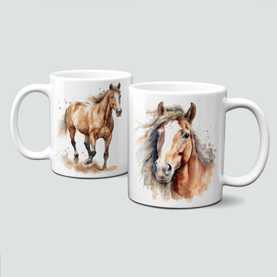 Tasse mit Pferden