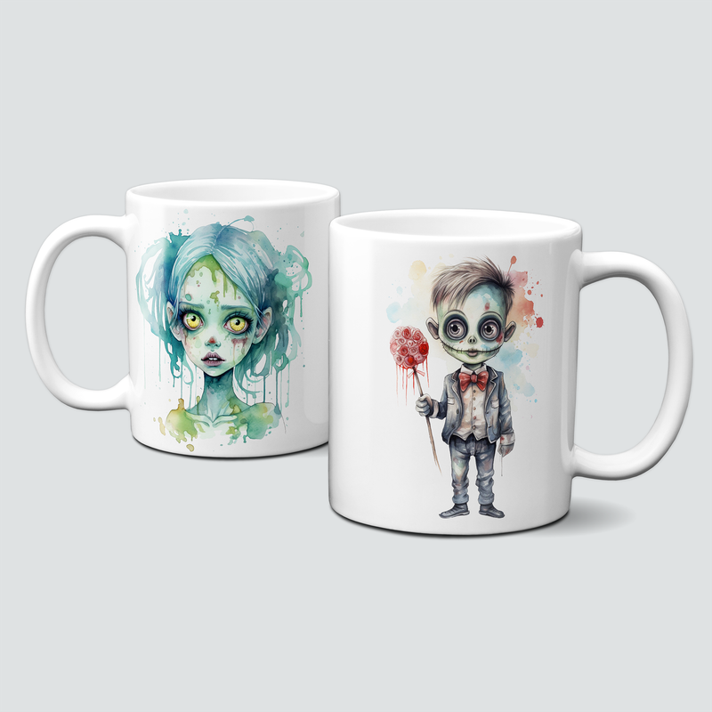 Tasse mit Halloween Motiven - Cartoon Zombies - Teil 2