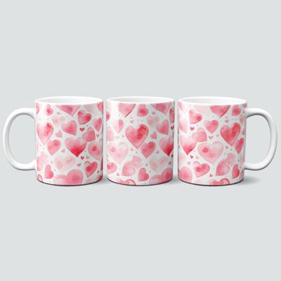 Tasse mit pinken romantischen Herzen Tasse mit pinken romantischen Herzen