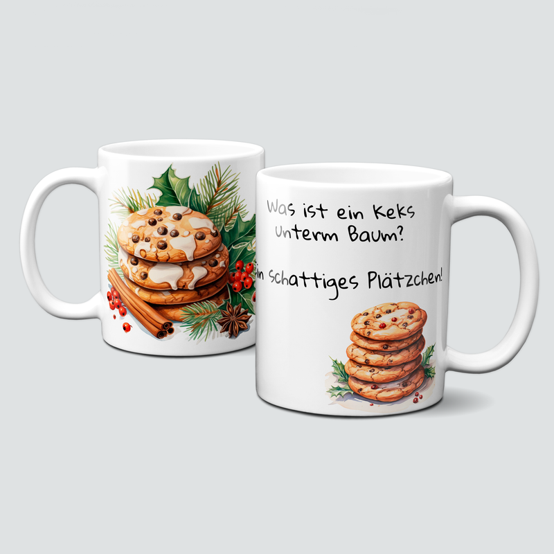 Lustige Sprüche Tasse - Plätzchen unterm Tannenbaum