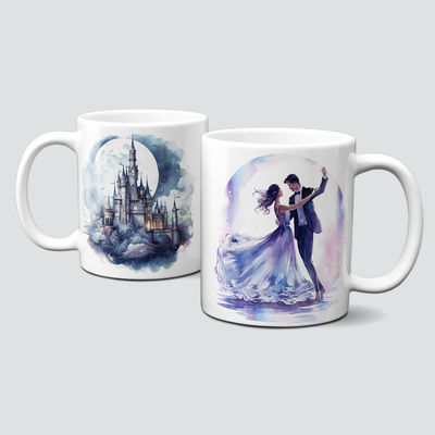 Tasse für für jedermann - Märchenschloss, Tanzpaar, Mann, Frau Tasse für für jedermann - Märchenschloss, Tanzpaar, Mann, Frau