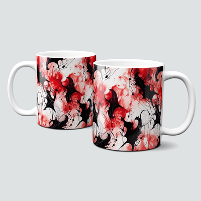 Tasse mit Halloween Motiv - schaurig schön in schwarz-rot - Vampire