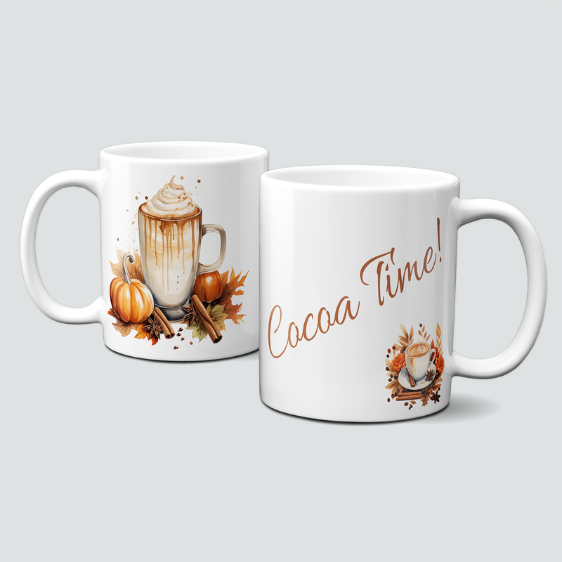 Tasse für Cacoa Time , Zimt, Anis Sterne, Kürbisse, nicht nur für Kinder