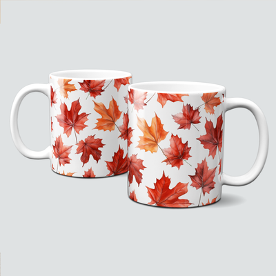 Tasse mit schönen bunten Herbstblättern - Autumn, Kastanien