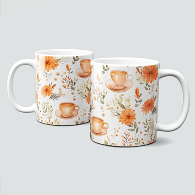 Tasse mit schönen Herbstmotiven - Tee Genuss im Herbst - Autumn