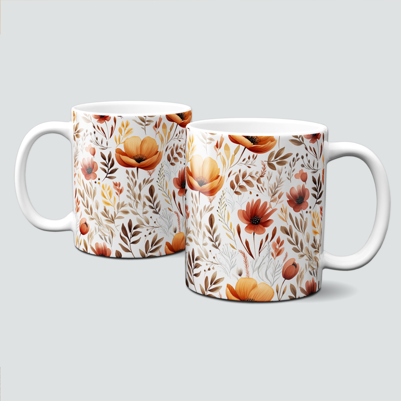Tasse mit tollen Herbstmotiven - Autumn Flower, Blumenwiese im Herbst