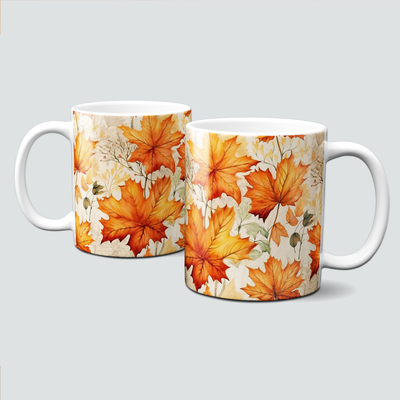 Tasse mit schönen Herbstblättern - Autumn Blätter, Kastanienblätter Tasse mit schönen Herbstblättern - Autumn Blätter, Kastanienblätter