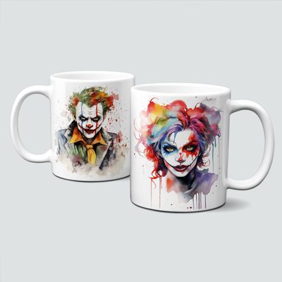 Tasse für Halloween - Clownsgesicht, Mann, Frau Tasse für Halloween - Clownsgesicht, Mann, Frau