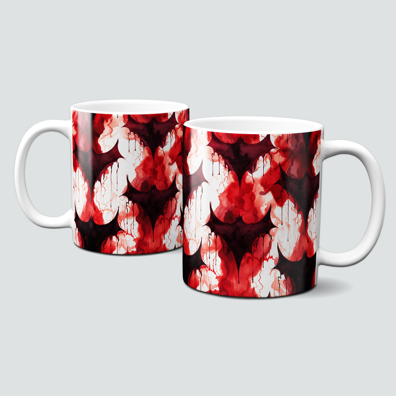 Tasse mit Halloween Motiv - schaurig schön in schwarz-rot - Vögel der Nacht