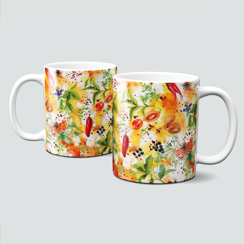Tasse mit tollen Herbstmotiven - Autumn, Gewürze, Nelken, Chili