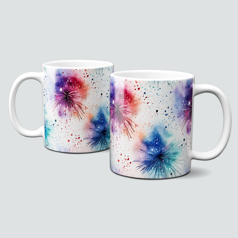 oh-cuptastic-Tasse - Feuerwerk - Silvester - Neues Jahr in lila-blau