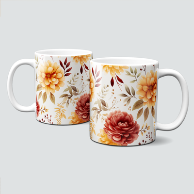 Tasse mit tollen Herbstmotiven - Autumn Flower, Herbstfarben