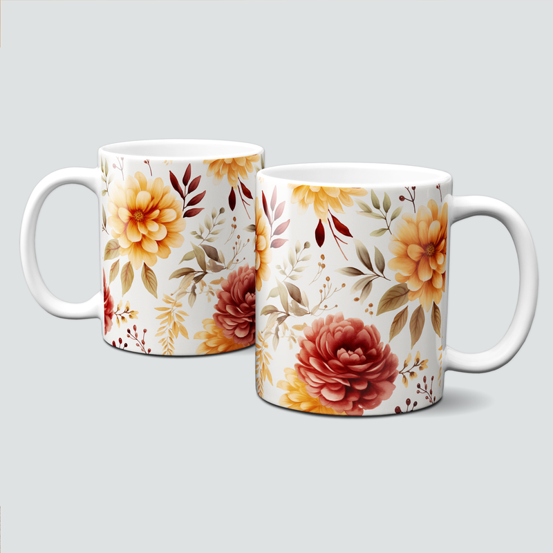 Tasse mit tollen Herbstmotiven - Autumn Flower, Herbstfarben
