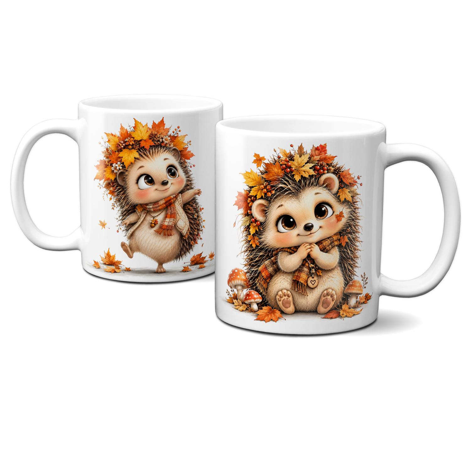 Tasse mit Herbstmotiven - Tiere, Igel, Herbst, Autumn