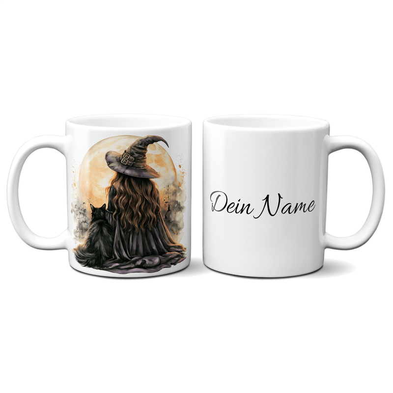 personalisierte Tasse - Queen of Happy Halloween - Kätzchen