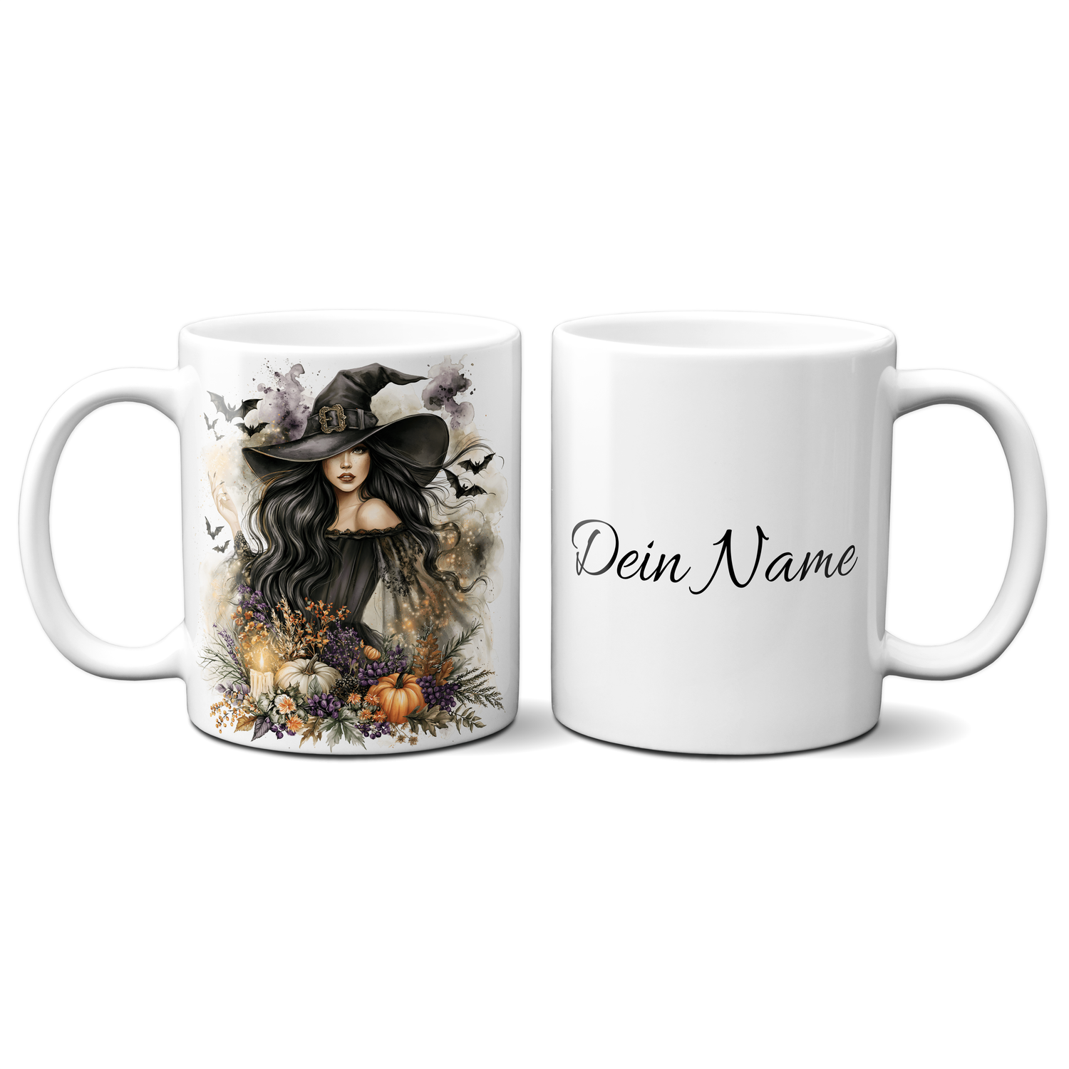 personalisierte Tasse - Queen of Happy Halloween - Kürbis