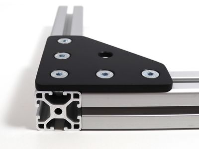 Winkelbleche/ Knotenbleche für Alu-Profile 20–50 schwarz eloxiert