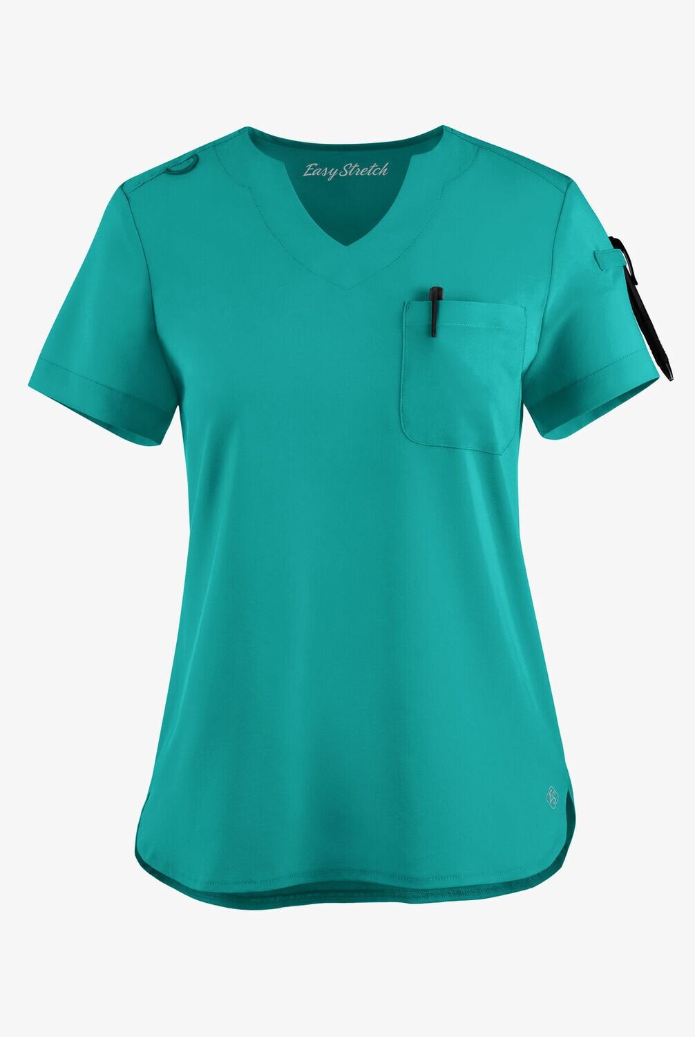 Women&#39;s 4-Pocket V-Neck Scrub Top with Petal Sleeves