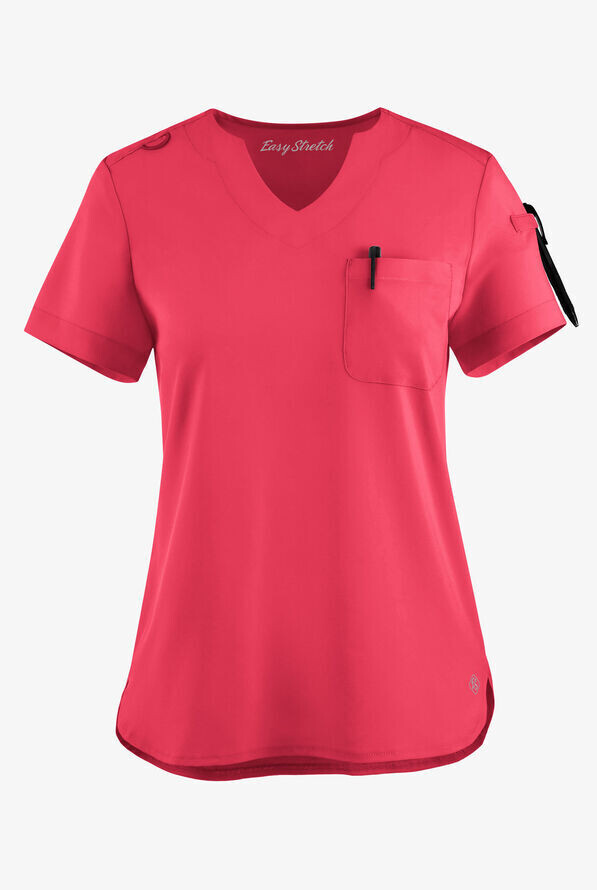 Women&#39;s 4-Pocket V-Neck Scrub Top with Petal Sleeves