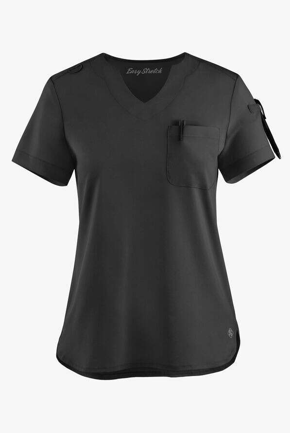 Women&#39;s 4-Pocket V-Neck Scrub Top with Petal Sleeves