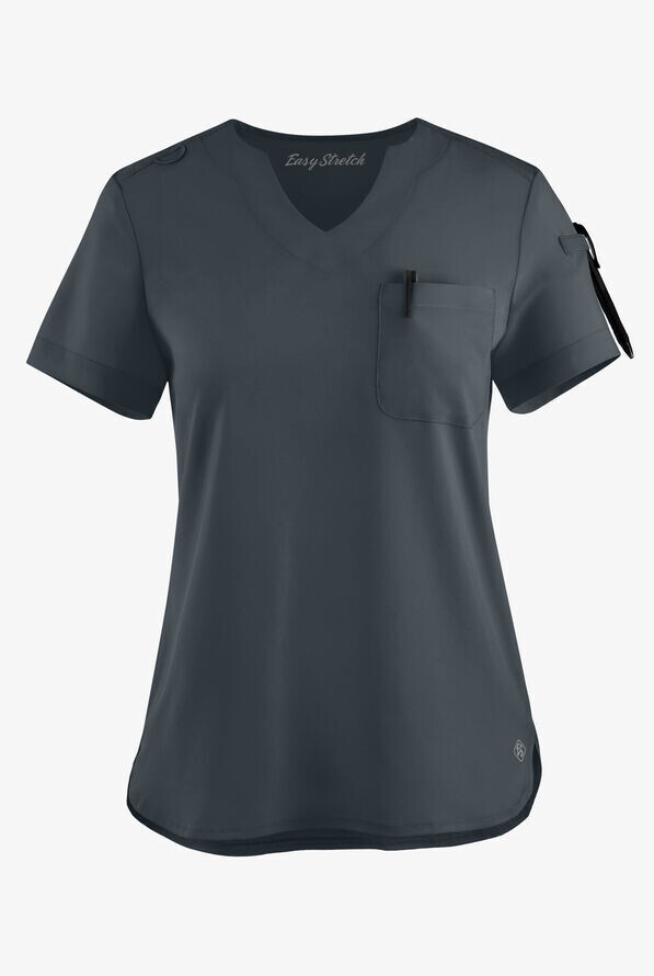 Women&#39;s 4-Pocket V-Neck Scrub Top with Petal Sleeves