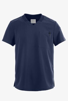 Men&#39;s 2-Pocket STRETCH Rib-Knit Neckband V-Neck Scrub Top