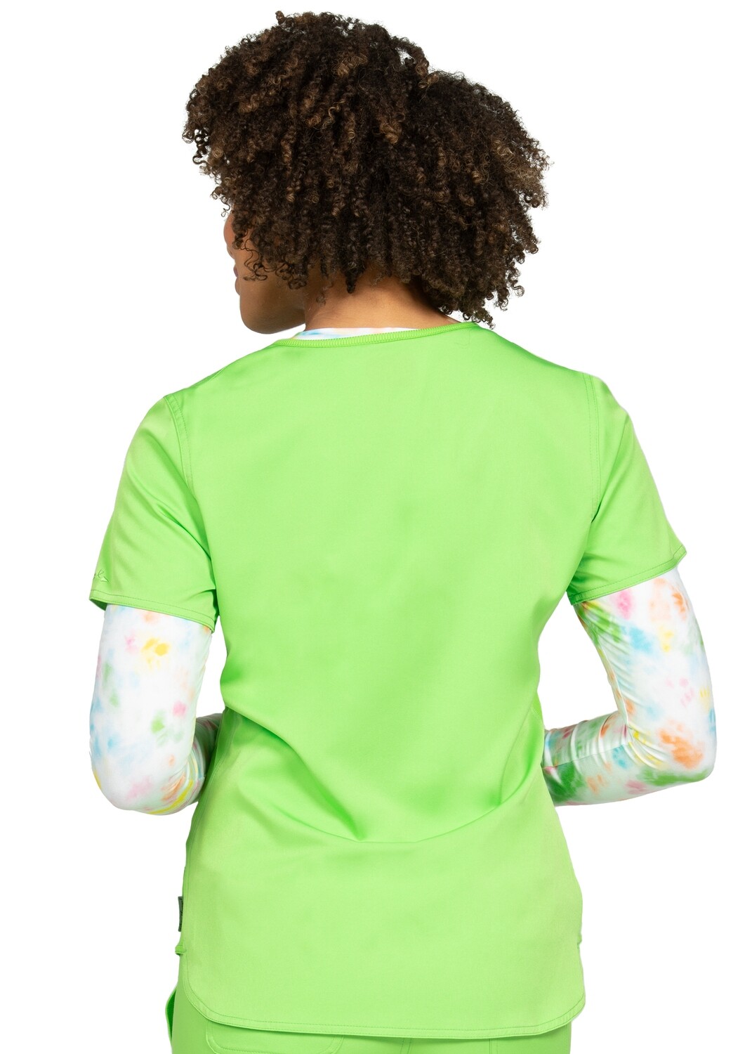 Zavate AVA 1057 Mock wrap V-neck top with side rib knit panels