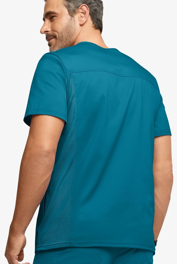 Men&#39;s 5-Pocket V-Neck Air-Mesh Panel Scrub Top