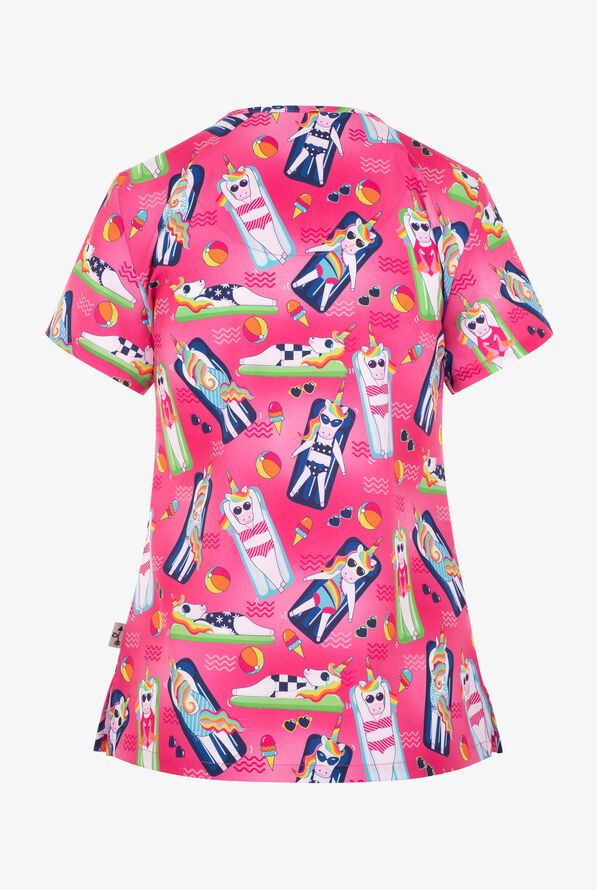 Zavate Poolside Unicorns  Women&#39;s Scrub Top